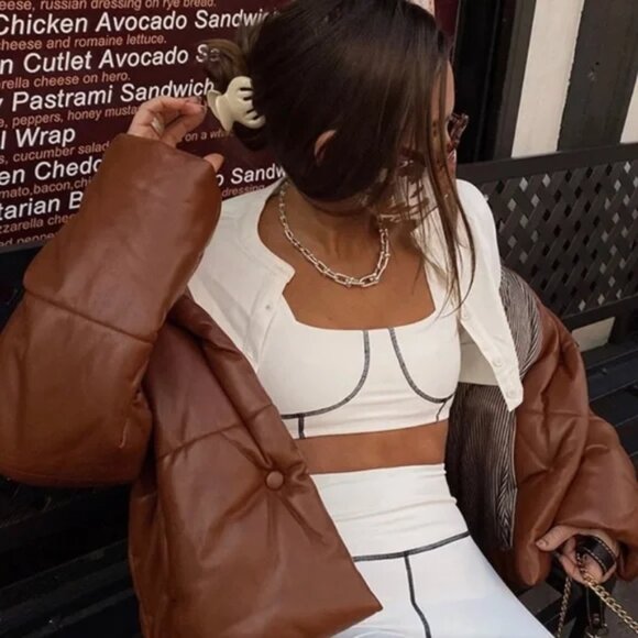 WeWoreWhat Tops - WeWoreWhat Corset Top Off White Black Size M